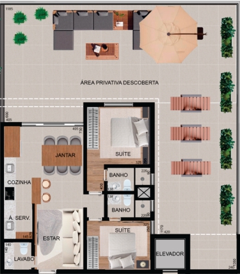 Planta Área Privativa 101,94m²